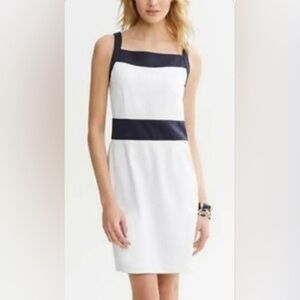Banana Republic White and Blue Tank Dress Size 4 NWT